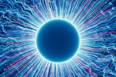 Luminescent blue starburst.